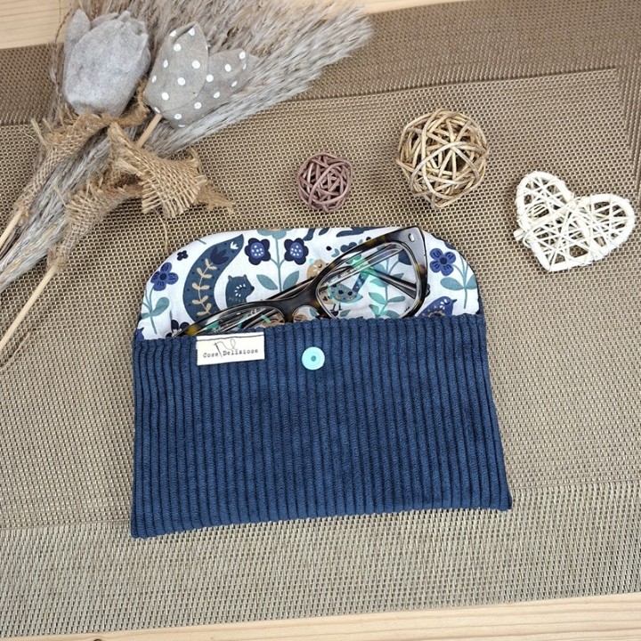 Porta Occhiali Velluto Blu