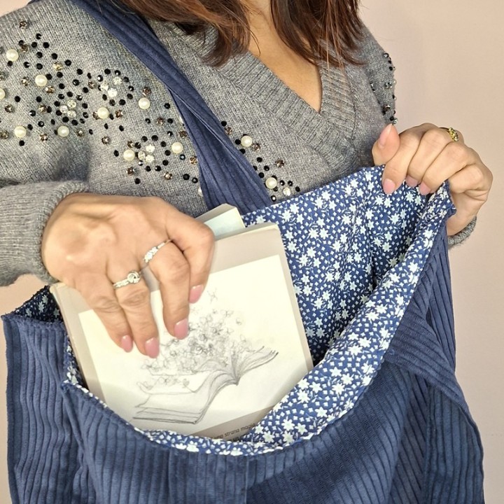 Tote Bag Velluto Blu