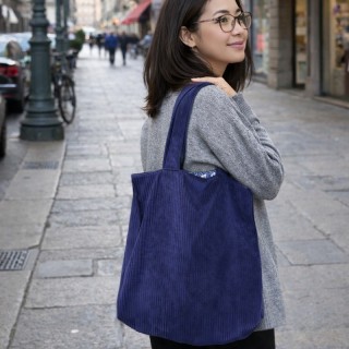 Tote Bag Velluto Blu