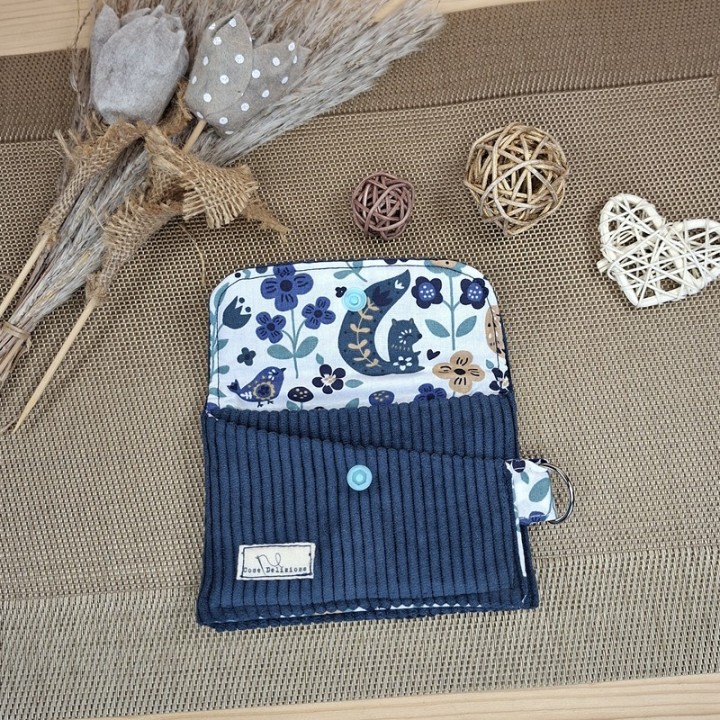 Porta Badge Velluto Blu