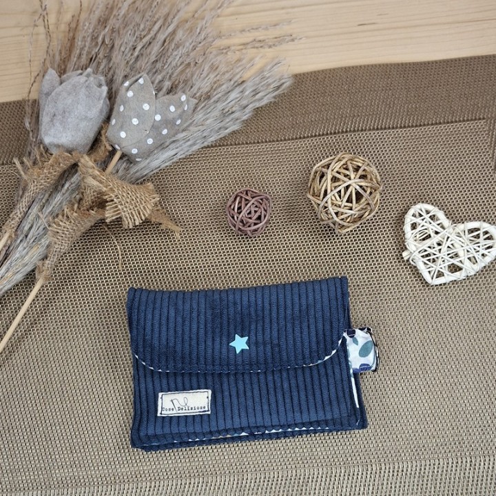 Porta Badge Velluto Blu